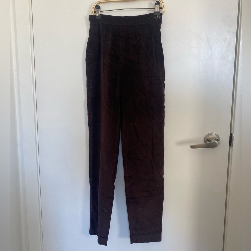 Brown Velvety Vintage Burberry Pants (size 6)